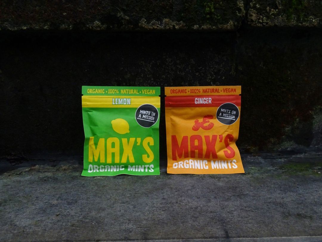 Deze 2 max's organic mints smaken, ginger en lemon, nu samen voor 3,50!